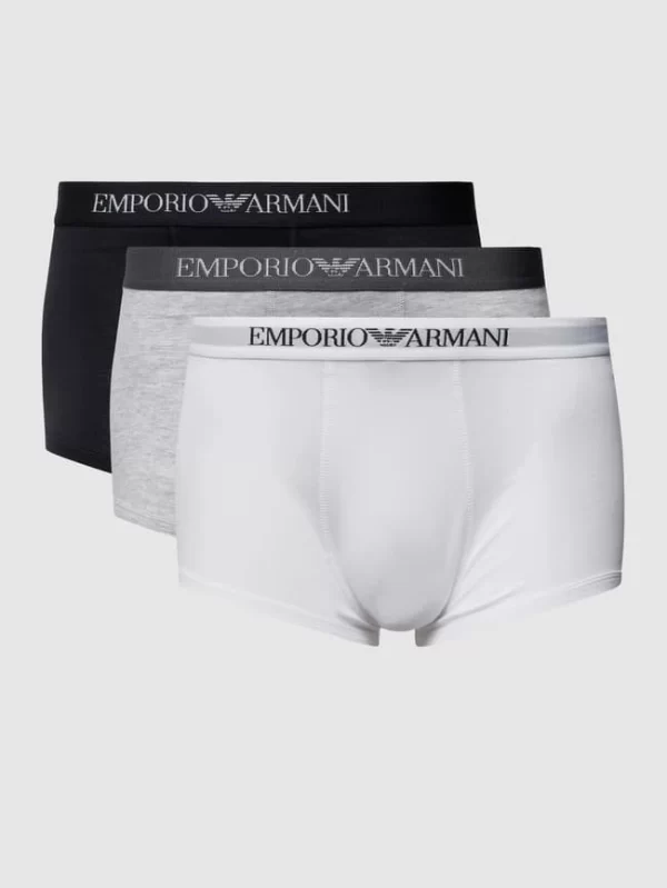 Emporio Armani Trunks Mit Logo-Bund Im 3er-Pack – Weiß 3