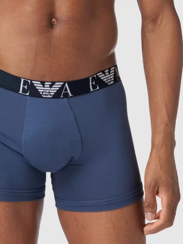 Bestpreis ? Emporio Armani Trunks Mit Brand-Schriftzug Im 3er-Pack – Dunkelblau ? 4