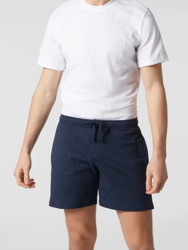 Schiesser Sweatshorts Mit Karomuster Modell ‚Boxer‘ – Dunkelblau 1