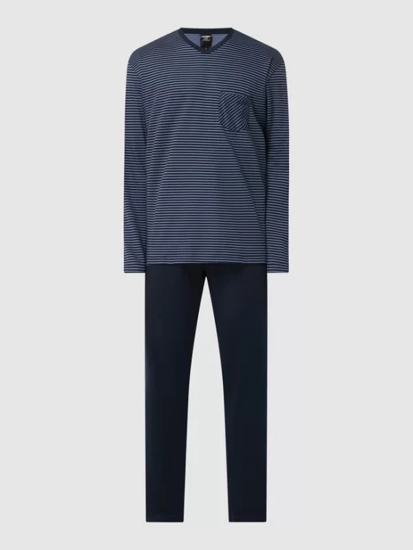 Calida Pyjama Aus Baumwolle Modell ‚Relax Streamline‘ – Dunkelblau 3