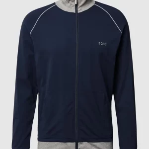 BOSS Sweatjacke Mit Label-Stitching – Dunkelblau 9