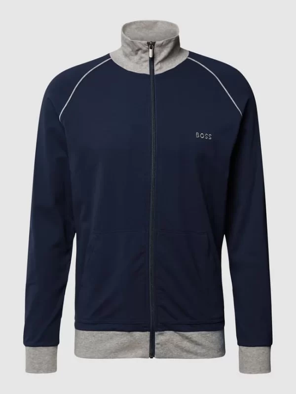 BOSS Sweatjacke Mit Label-Stitching – Dunkelblau 3